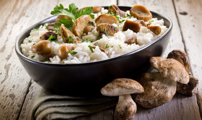 Рисовая каша с капустой и грибами Рисовая каша с капустой и грибами