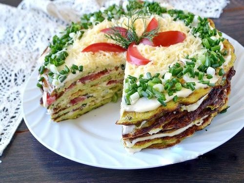 Кабачковый закусочный тортик