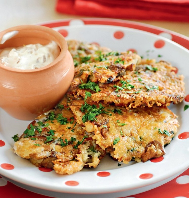 Оладьи с гречкой и грибами